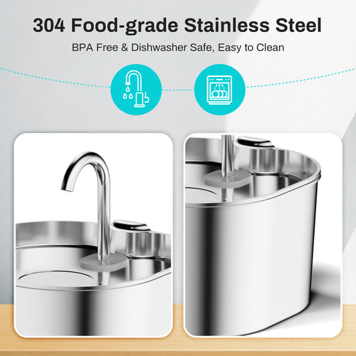 Auto Refill Steel Pet Water Fountain